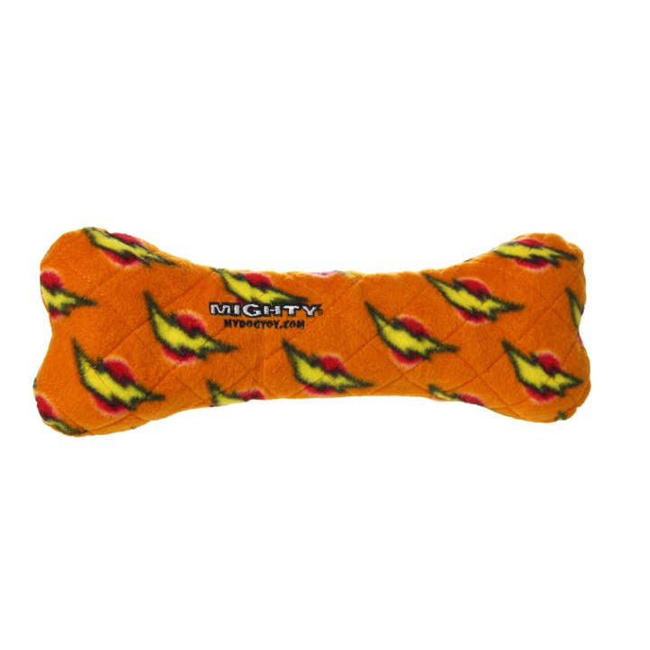 Tuffy Dog Toys - VIP Products - Wholesale Pet Squeaky Toy - Dog - Mighty Bone - Orange, Durable, Squeaky Dog Toy, No Stuffing