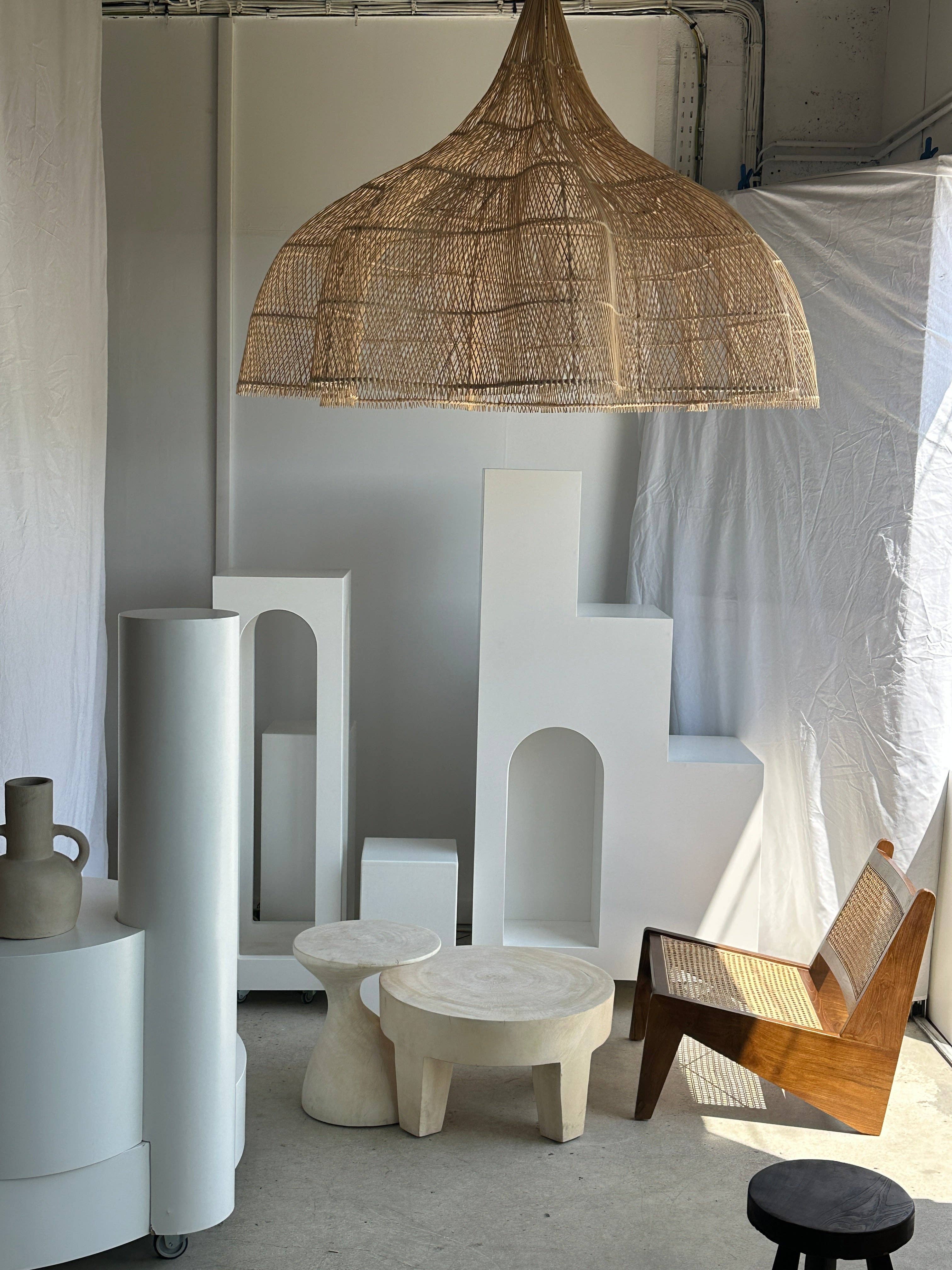 Office Objets - Wholesale Chandelier/Hanging Light - Immense rattan suspension in the shape of a flower, tulip, corolla H:1m; D:1m5041