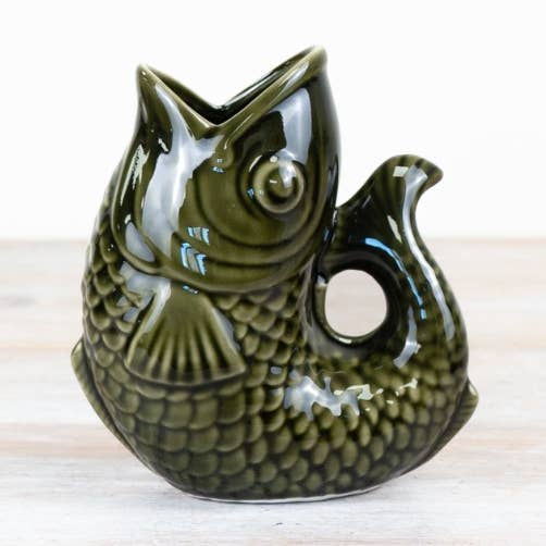 Vaso a forma di pesce verde scuro, 14,7 cm per la vendita all'ingrosso da parte di Gainsborough Giftware x Portland Living