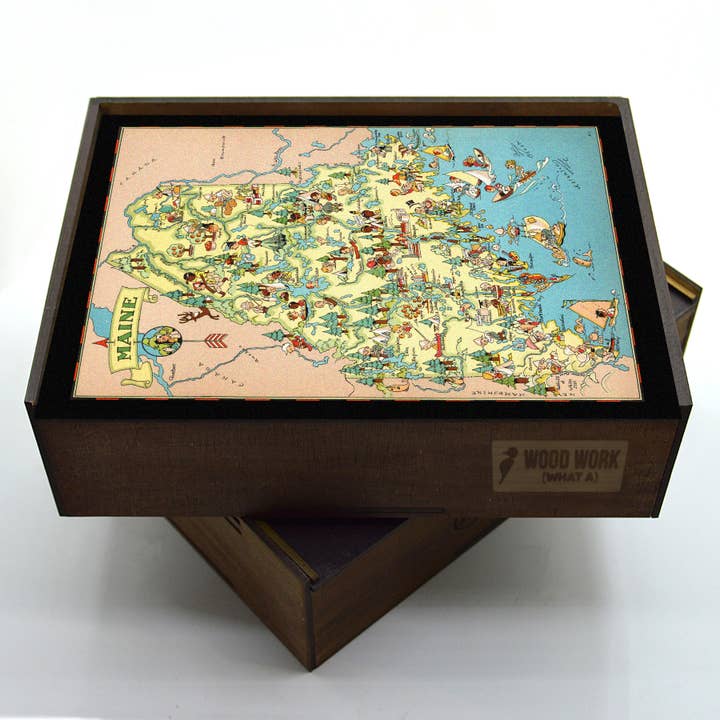 WAWW Artisanal Wooden Puzzles - Wholesale Puzzle - Adult - USA* MAINE State Wooden Puzzle