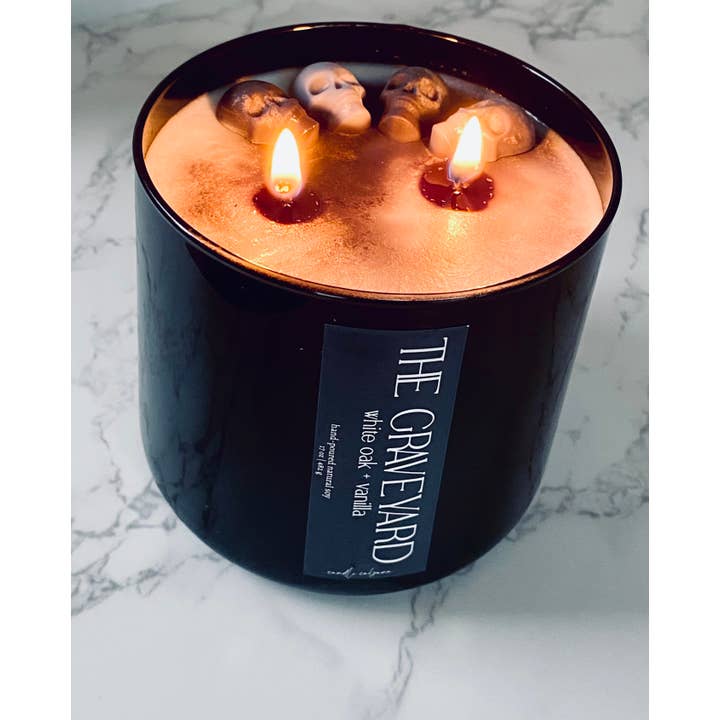 Candle Cabana - Wholesale Jar/Filled Candle - 17 OZ The Graveyard Candle - Natural Soy + Fall Candles
