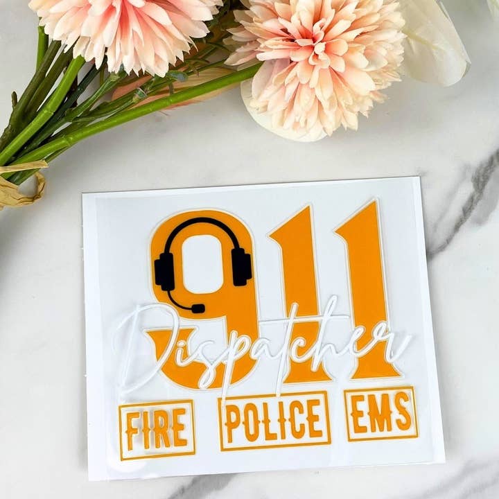 911 Dispatcher | 4" UV DTF Decal for wholesale by HKS Custom Designs