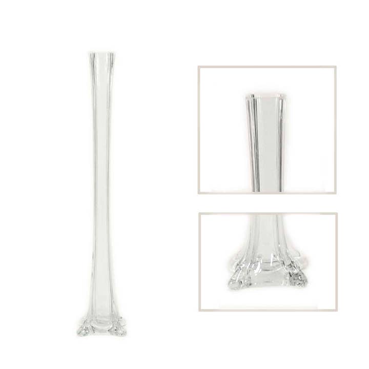 Eiffel Tower Vase 20" - Clear for wholesale on Faire