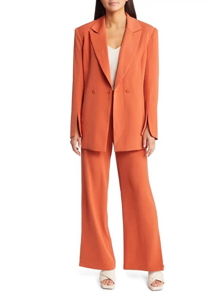 Tan Alice Double Breasted Blazer for wholesale on Faire