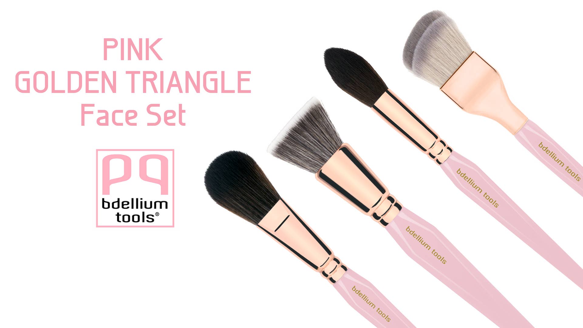 Bdellium Tools - Wholesale Makeup Brush Set - PINK GOLDEN TRIANGLE FACE SET6