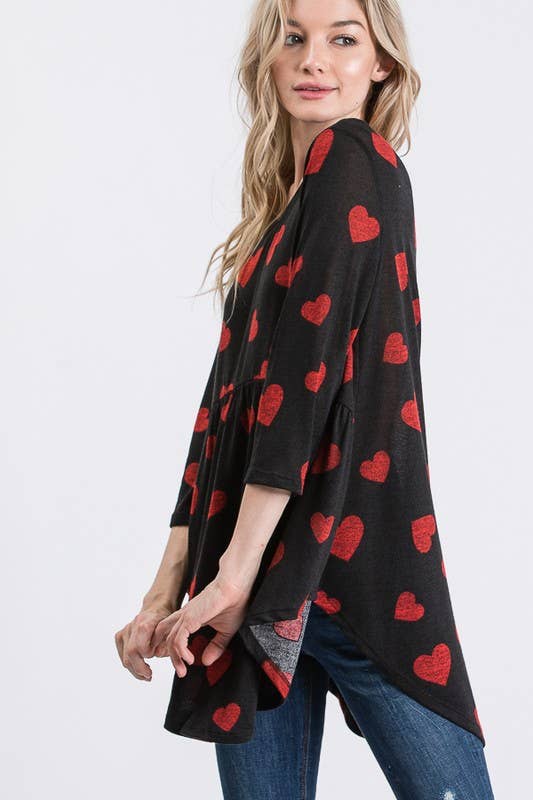 HEIMISH - Wholesale Tunic - Women's - ST1338-42 VALENTINE HEART BABYDOLL TOP3