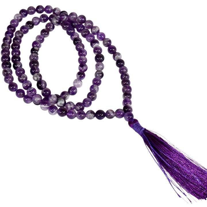 Gemstone Mala | Amethyst | 108 Prayer Beads Mala | Jap Mala for wholesale by Soothing Crystals