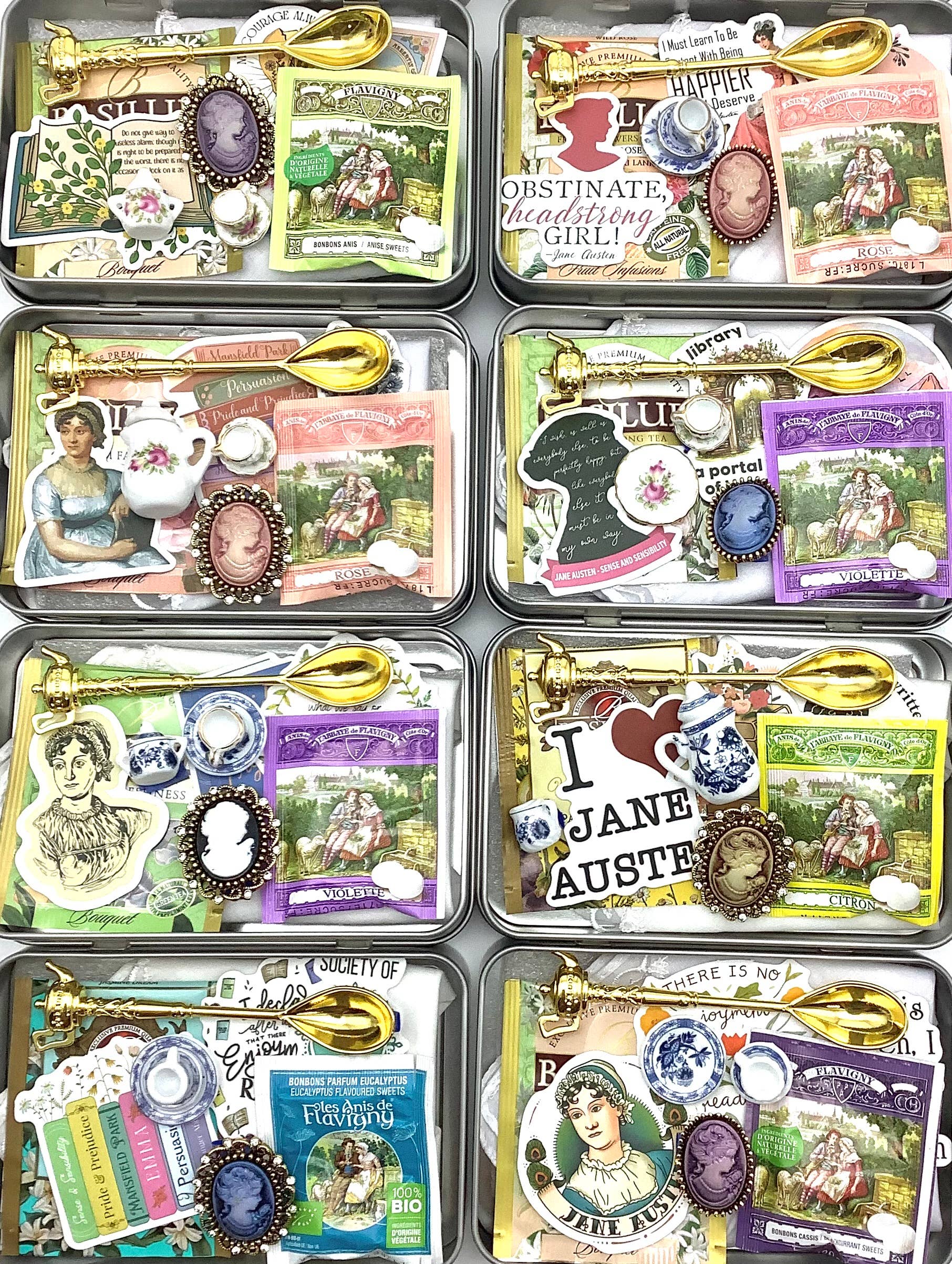 All Little Cute Things - Wholesale Gift Bag Set/Pack - Jane Austen Gift Set. Tin Gift Box filled with trinkets 2