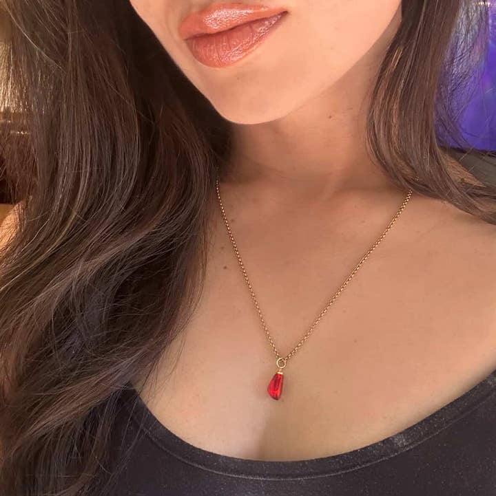 rahaal - Wholesale Pendant/Charm Necklace - Pomegranate Seed Necklace 18k Gold Plated