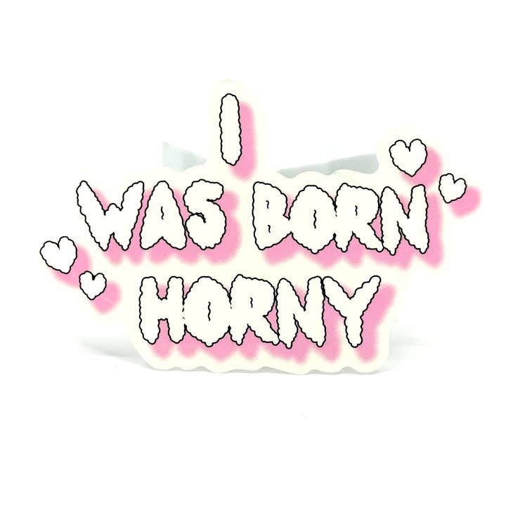 BORN HORNY // STICKER for wholesale by Babs Tarr