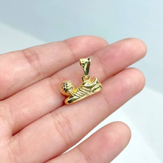Luxus Accessories - Wholesale Individual charm/pendant - 18k Gold Filled Soccer Shoes with Soccer Ball Pendant Charms1
