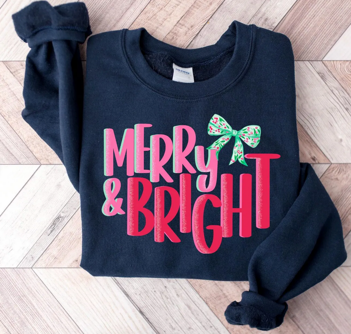 Trendy Chic Apparel LLC - Wholesale Graphic Sweatshirt - Women's - Merry & Bright Sweatshirts & T-Shirts 1