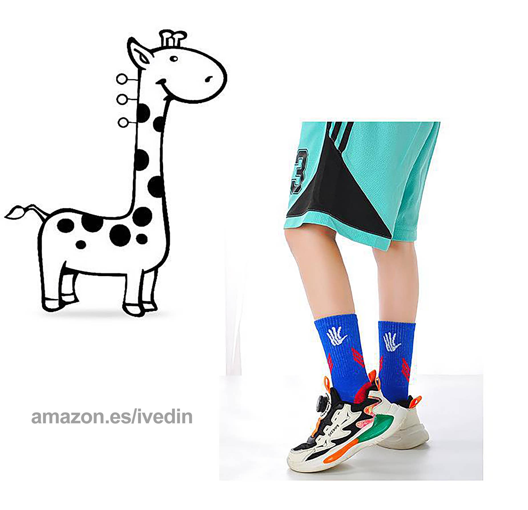 Ivedin - Wholesale Socks - Unisex - Pack of Technical Sports Socks NBA Kids One Size8