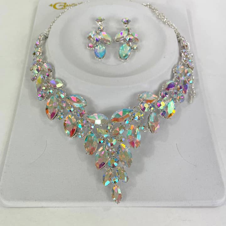 TAPA fashion - Vendita all'ingrosso Parure di gioielli - Set Collana e Orecchini di Cristallo FJN367 (1PC)9