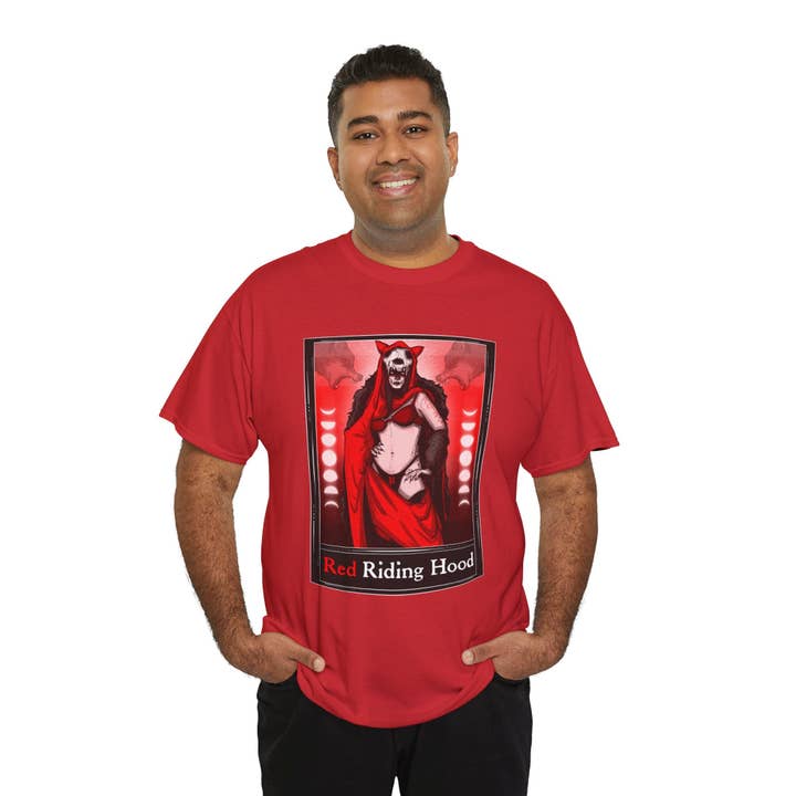 LVB Art - Wholesale T-Shirt (Graphic) - Unisex - Red Riding Hood Tarot (Front & Back Print) Unisex Heavy Cotton Tee24
