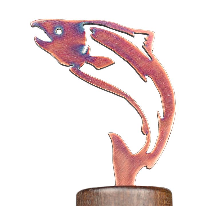 Fish Wine Bottle Stopper for wholesale by Blue Moose Metals