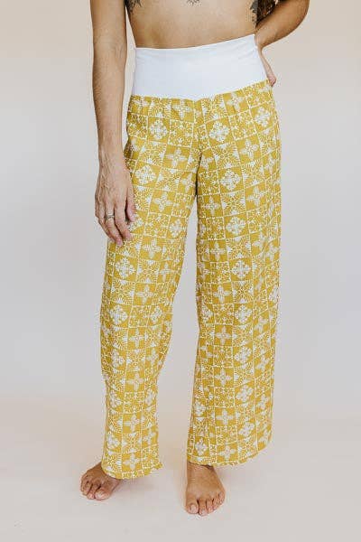 Wings Hawaii - Wholesale Pants - Women's - Pau Hana Pants - Quilted Ulu - Marigold2