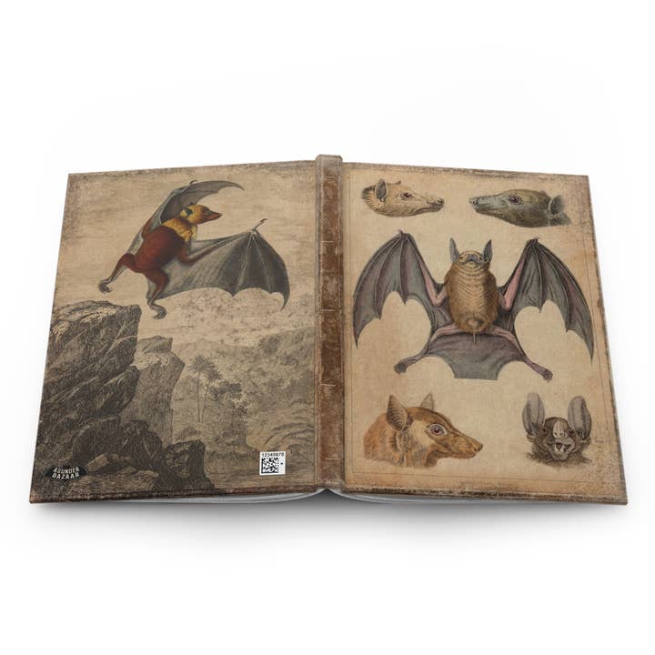 Vintage Bats Matte Hardcover Journal for wholesale by Asunder Bazaar