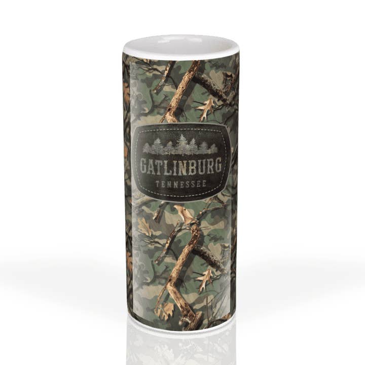 Shooter en céramique personnalisable 3oz : Patch en cuir camouflage pour la vente par Matrix