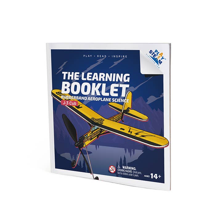 PlaySTEM - Wholesale DIY Craft Kit - Kids - J-3 Cub - Classic Series, Rubber Band Airplane Science