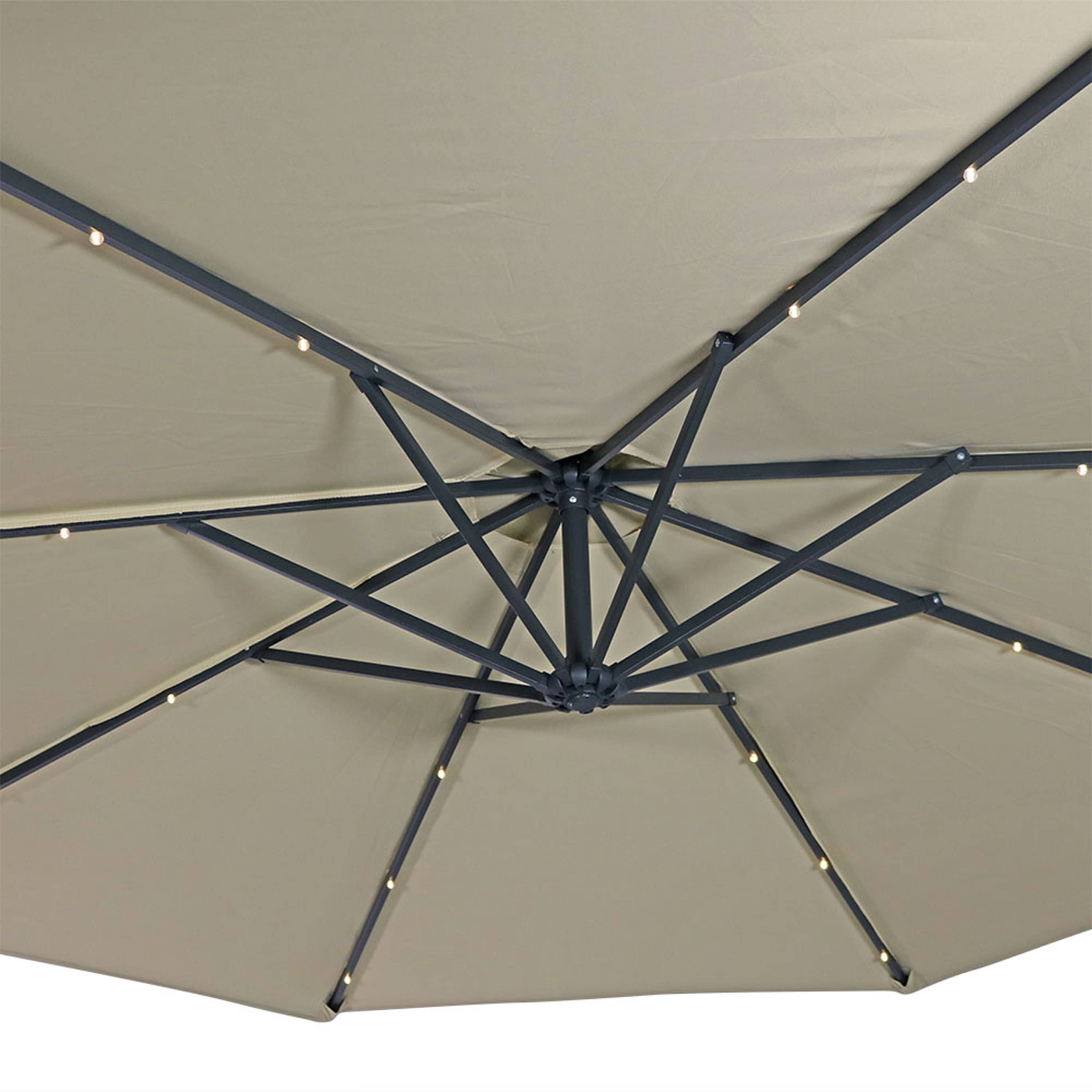 Sunnydaze Decor - Wholesale Patio Umbrella - 10 ft Solar Offest Steel Patio Umbrella with Crank - Beige9