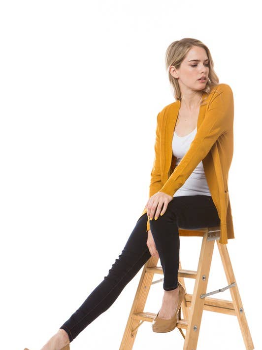 Basic Manica Lunga Aperto Davanti Maglione Cardigan per la vendita all'ingrosso da parte di Newself Collection