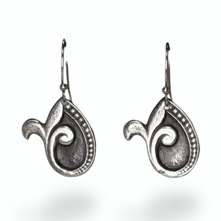 Dancing Teardrop Earrings - Heritage Impression Series for wholesale by Silver Borders