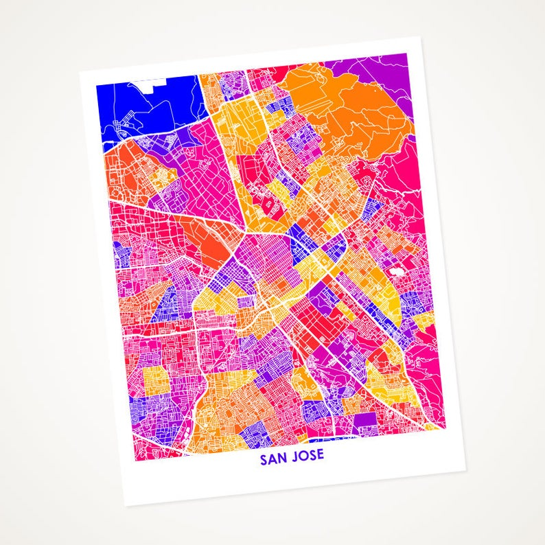 Juanita's Adventures - Wholesale Art Print - Juanitas San Jose Map Print0