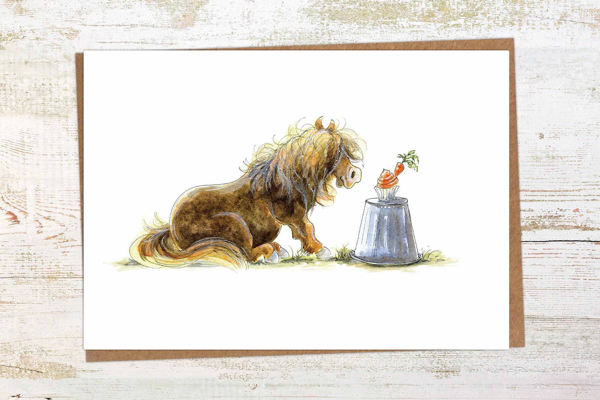 Pony Nut Gifts – wholesale Födelsedagskort – Cupcake - födelsedagskort med häst/ponny i A6-format1