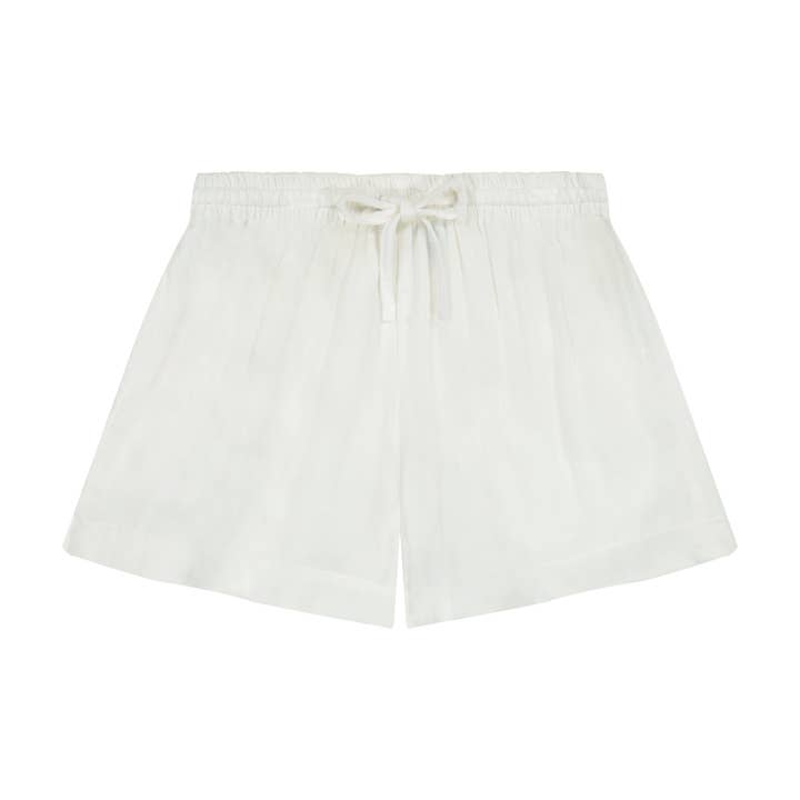 La Plage Boy's Drawstring Short White for wholesale by Mer St. Barth