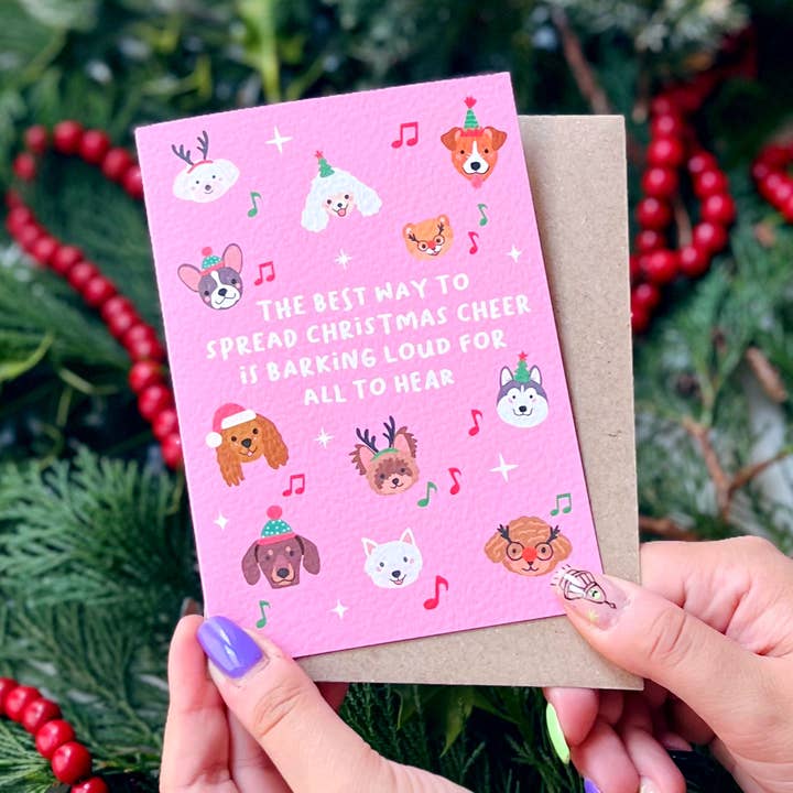 Biglietto di Natale 'Abbaiare Forte per Tutti' per Cani per la vendita all'ingrosso da parte di Xoxo Designs by Ruth
