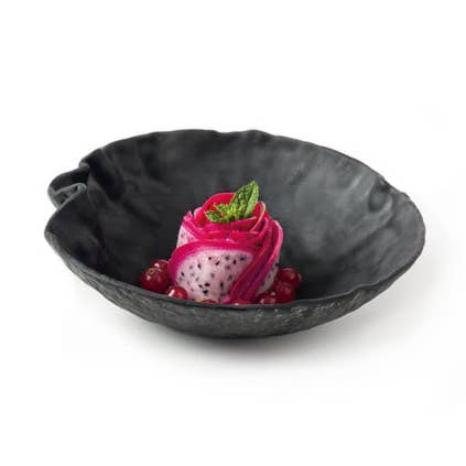 CRATER GLASS BOWL 17CM for wholesale by Catalonia Plates, Inc.