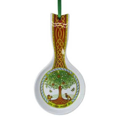 Dublin Gift Company - Wholesale Spoon Rest - Celtic Tree of Life Bone China Spoon Rest