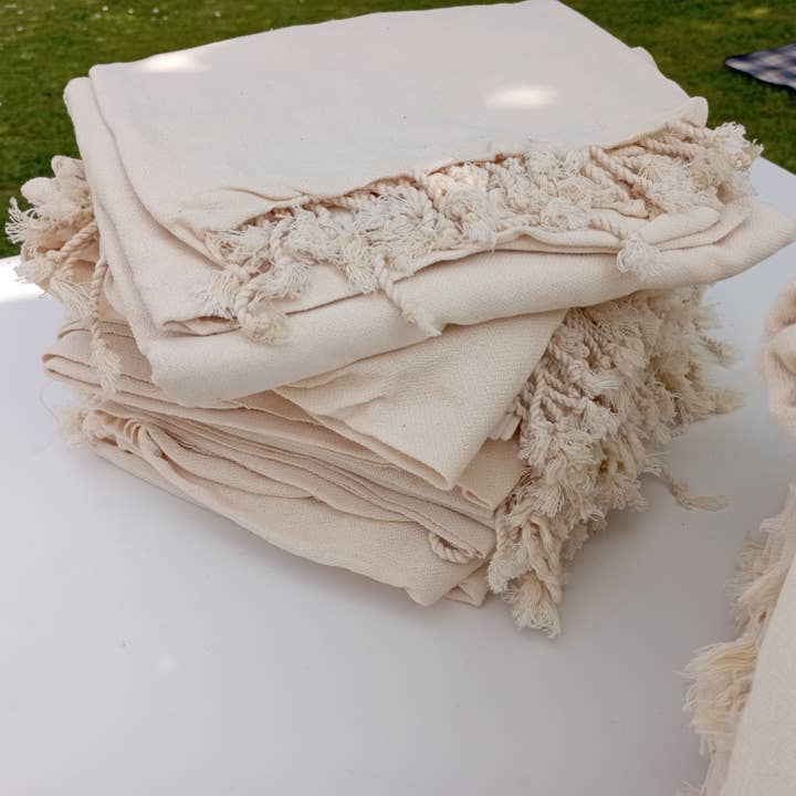 Pamouque - Wholesale Beach Towel - 15 PCS 100% Coton Beige Turkish Towel / Peshtemal 1