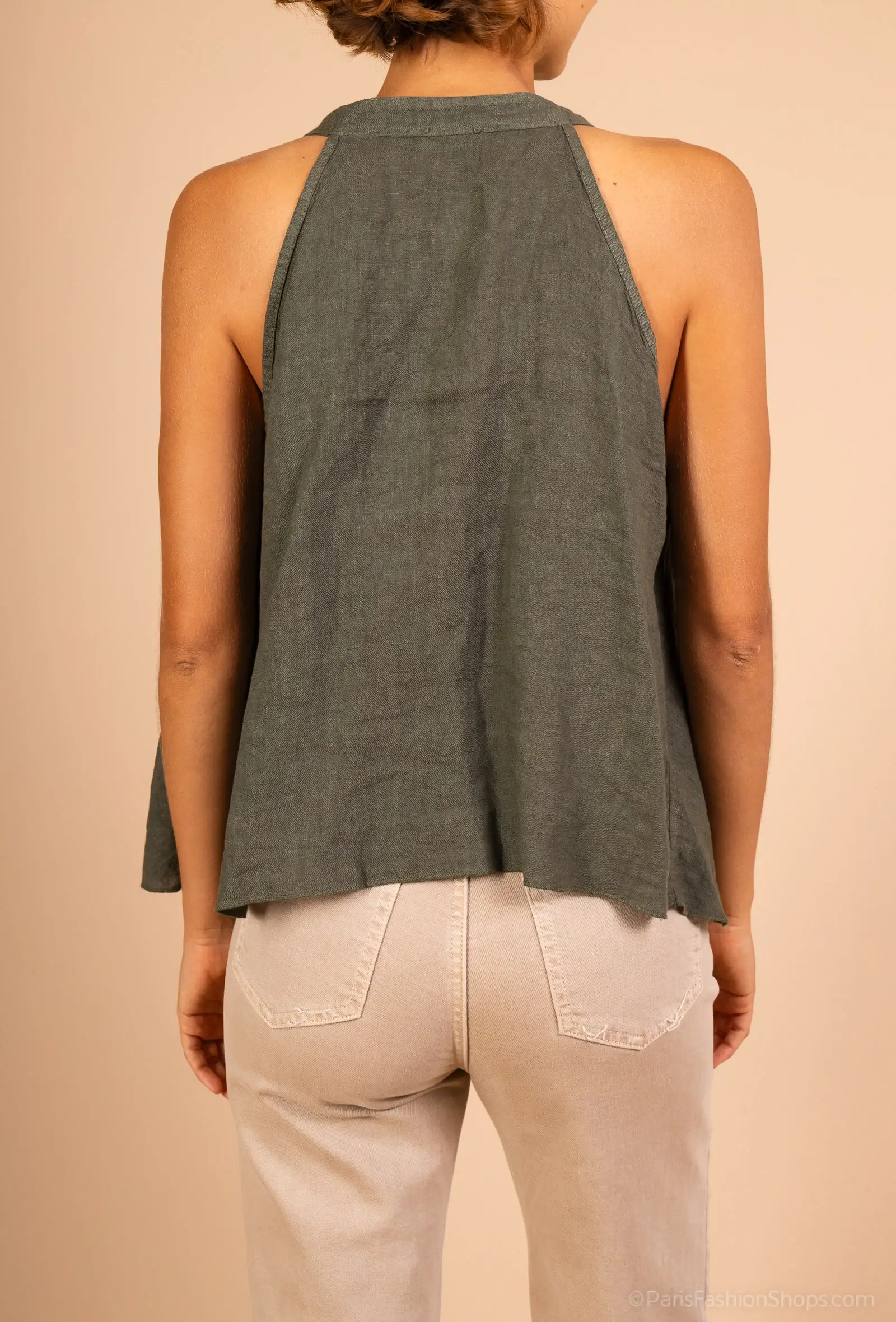 Shyloh - Wholesale Button Down Shirt - Women's - Ruffled linen top 158198