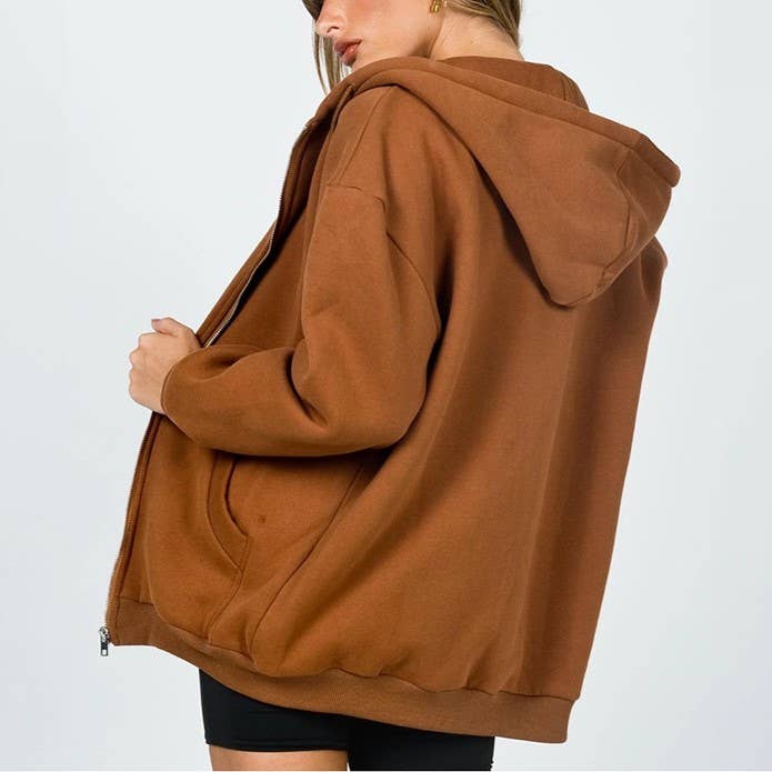 HIDDENBRAND - Wholesale Hoodie - Women's - Zip up oversized hoodie7