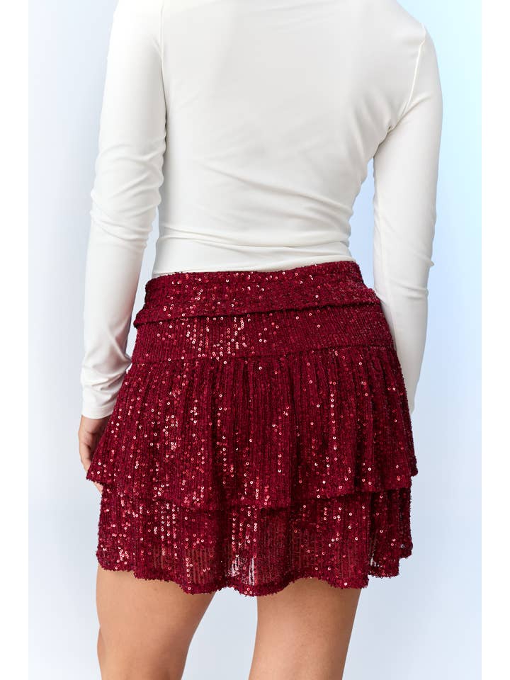 Papermoon - Wholesale Skirt - Women's - PS18588 - Alice Sequin Double Tier Skirt12
