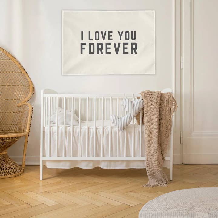 I Love You Forever Wall Flag for wholesale by The Little Lemons Company