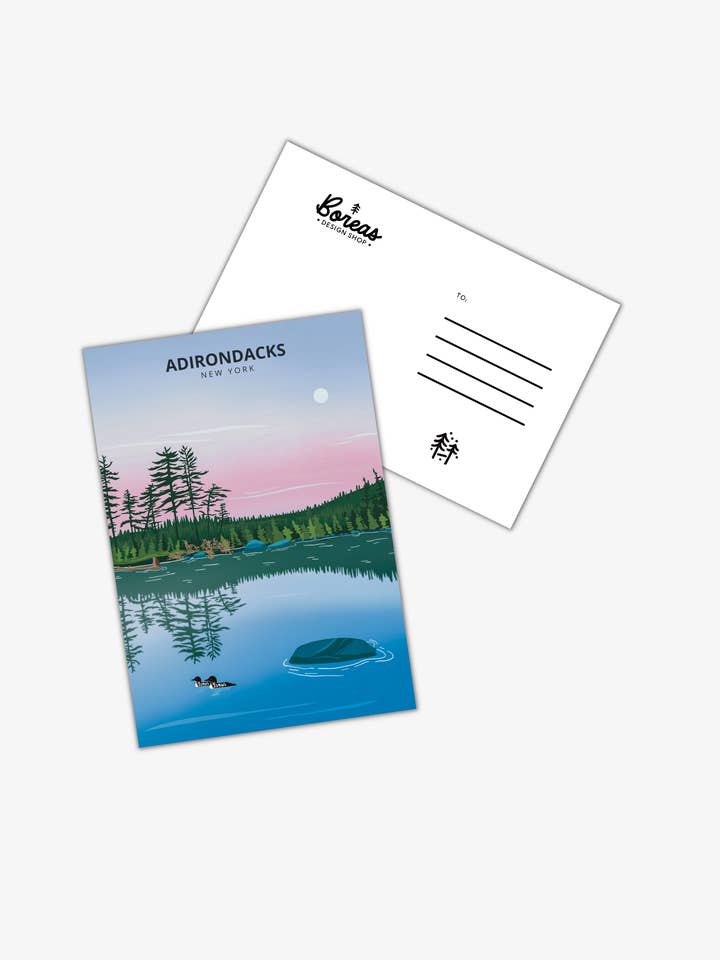 Carte postale des Adirondacks pour la vente par Boreas Design Shop