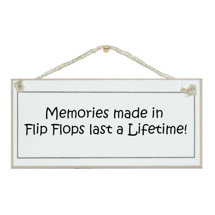 Crafty Clara – wholesale Sign – Memories made in flip flops Beach General Signs