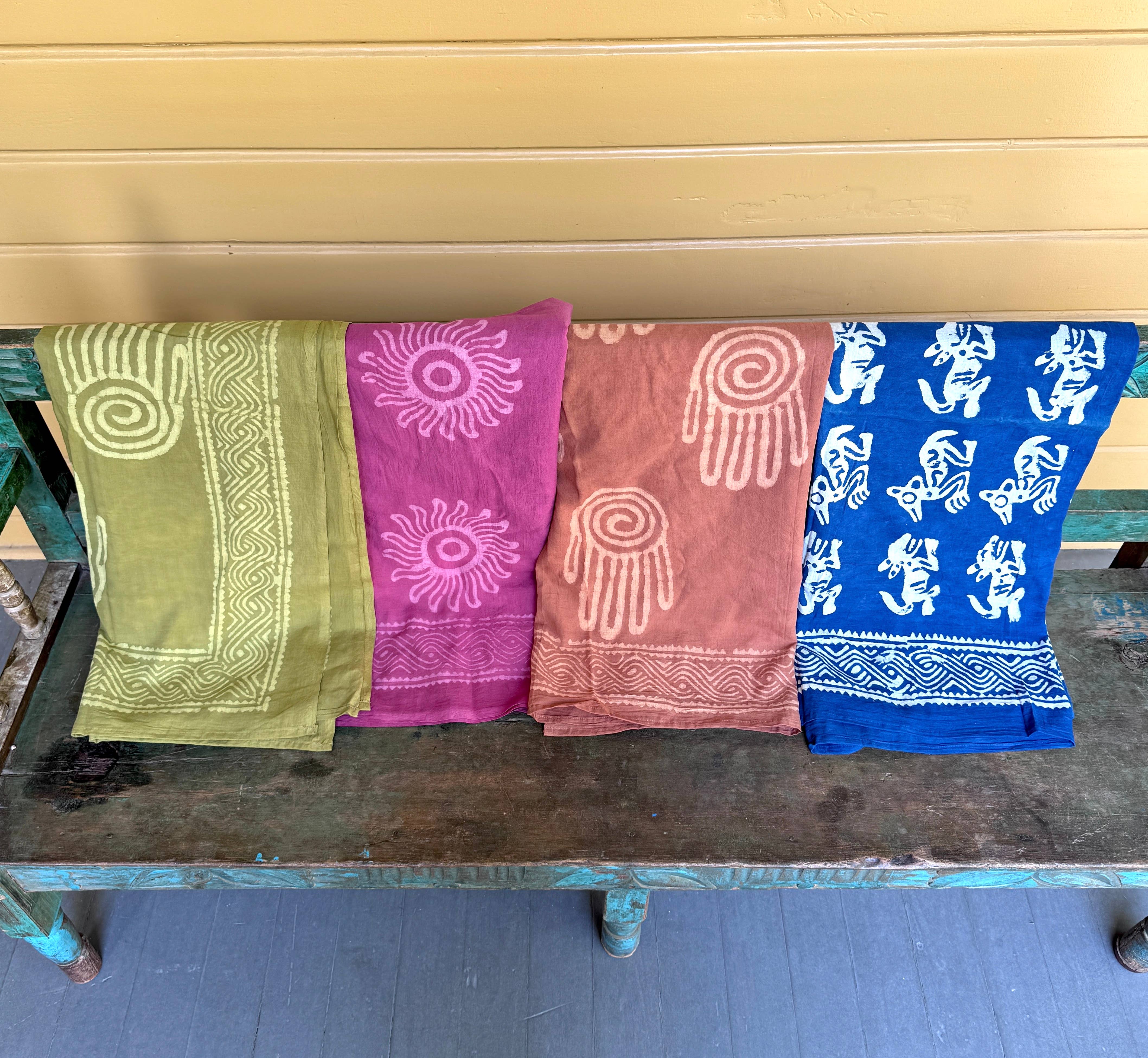 Tesoros Trading Company - Vente Serviette de plage - Tissu en coton précolombien teint naturellement, Inde1