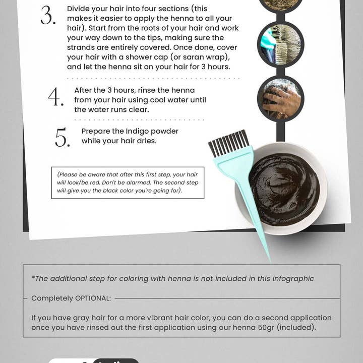 Henna Cosmetics Cypri - Wholesale Hair Dye - Natural Hair Dye Mixes | 200 Grams (7.05 oz.) + 50 Grams (1.76 oz.) of Pure Henna | 100% Natural Hair Coloring7