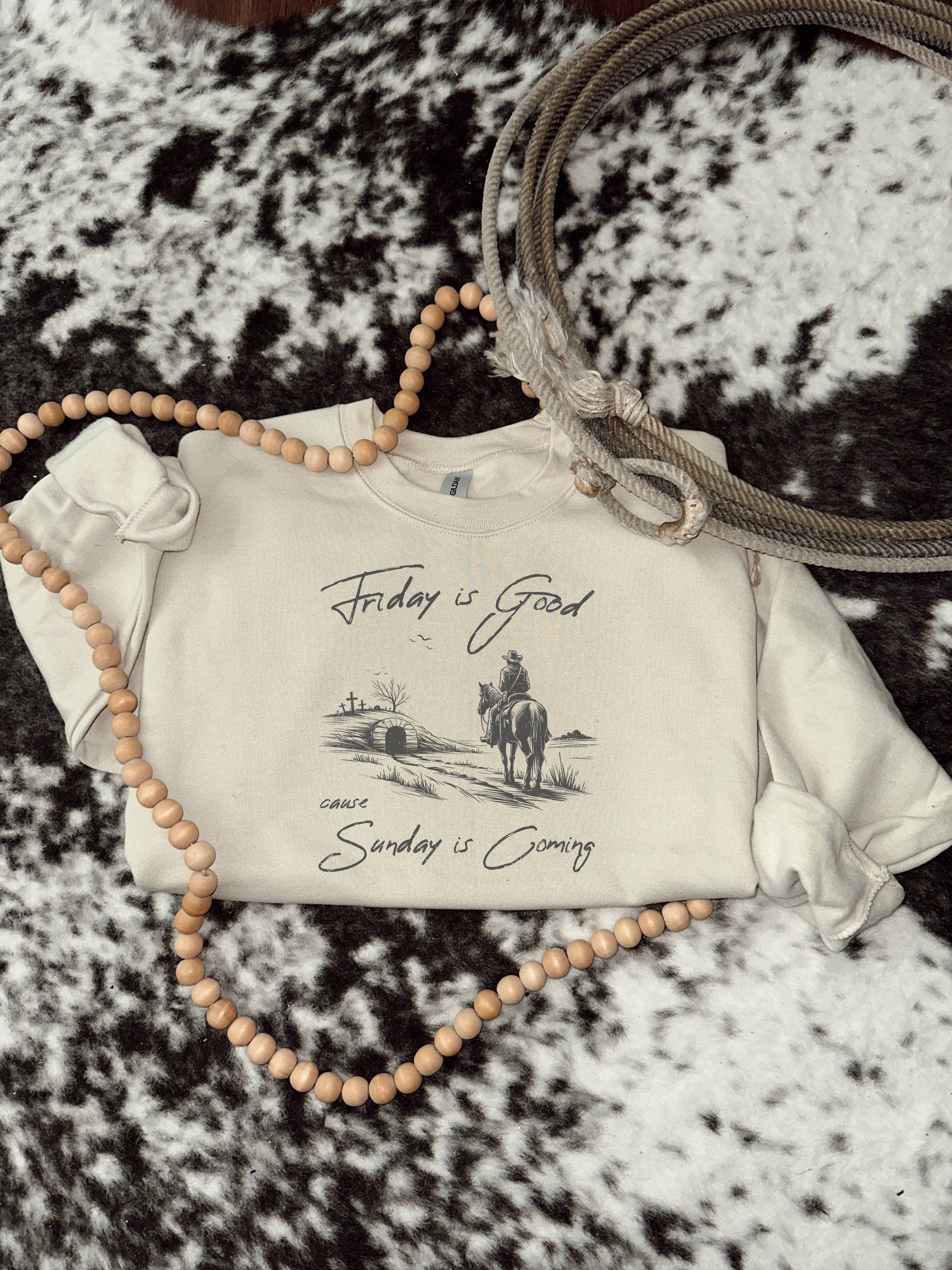 The Rustic J Boutique - Wholesale Screen Printed T-Shirt - Women's - Sunday Is Coming