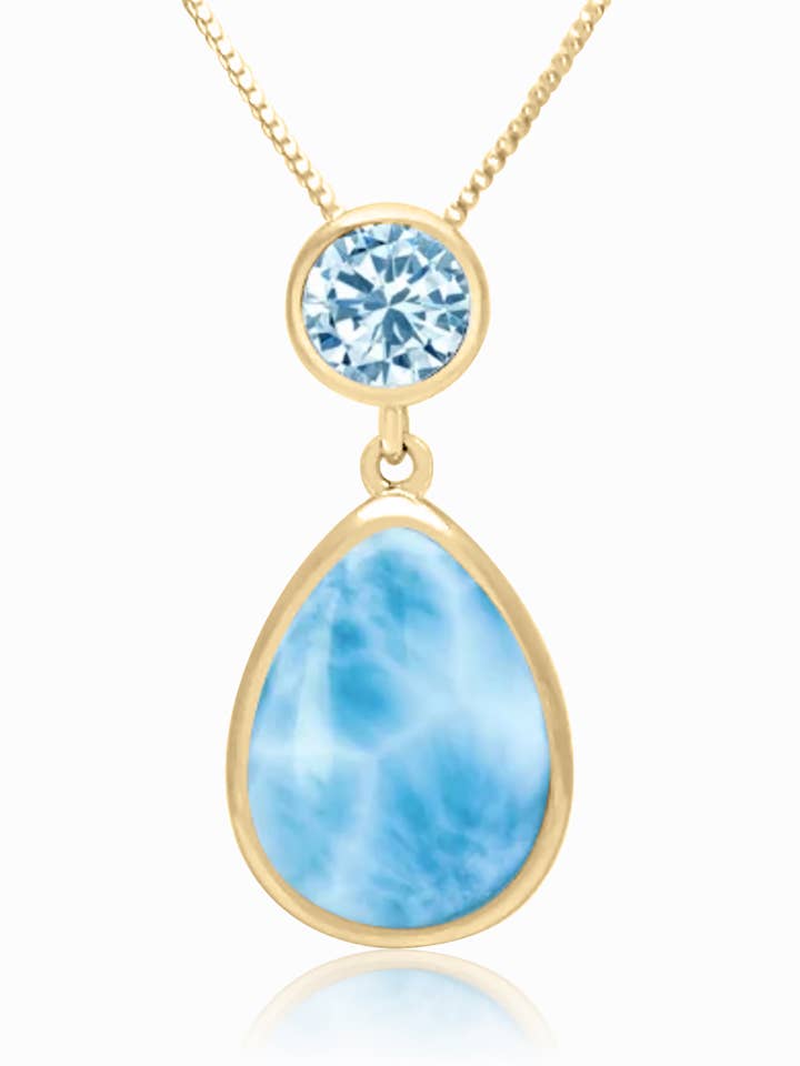 Larimar Guld Dråbevedhæng Aranya for engroshandel hos Larimar Magic