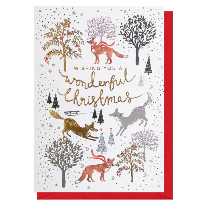 Cartão de Natal Raposas de Inverno | Cartão de Férias | Cartões Sazonais por atacado de Louise Tiler