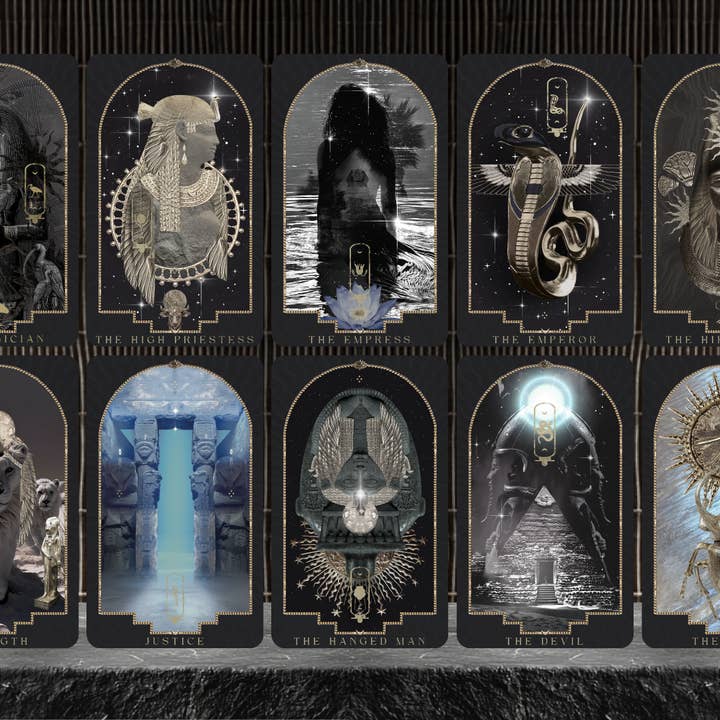 LevietateCo – wholesale Tarot cards – The Emerald Papyrus Tarot Card | Egyptian Symbology & Lore7