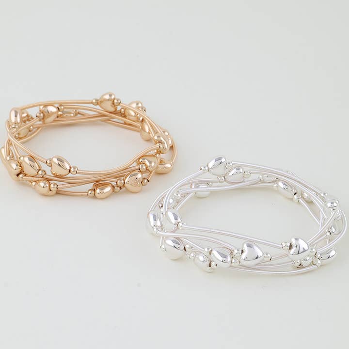 3AM BY H&D ACCESSORIES - Vendita all'ingrosso Bracciale con perline - Braccialetto con Perline a Tubo Cuore Lucido3