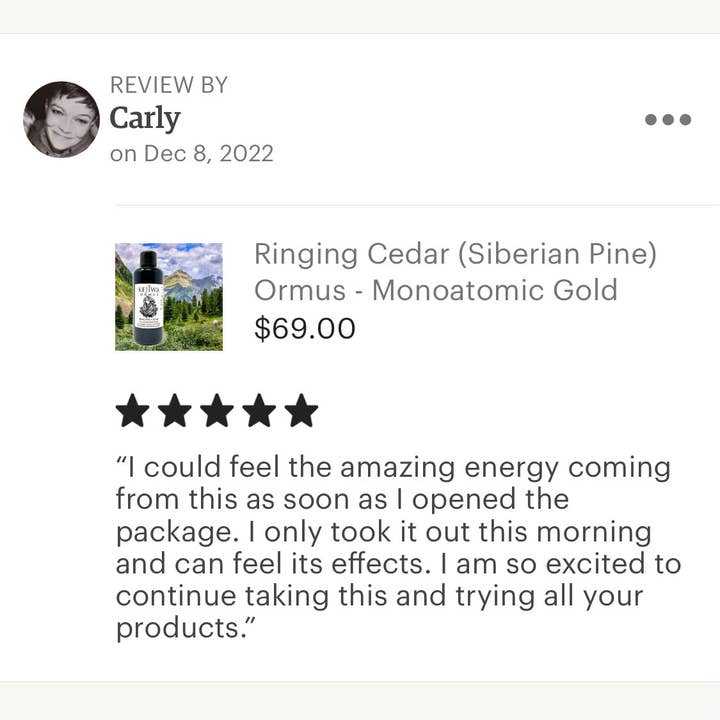 Kejiwa - Wholesale Elixir - Ringing Cedar (Siberian Pine) Ormus6