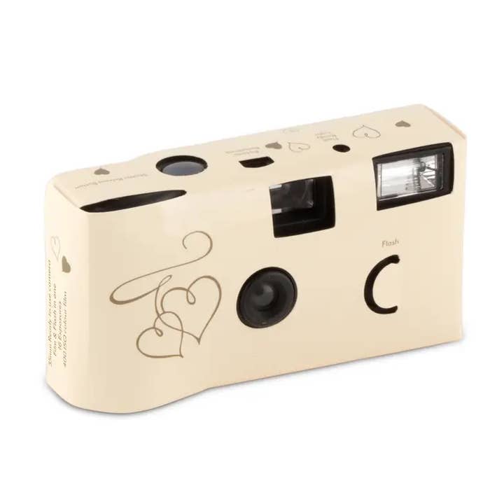 Weddingstar Inc. - Wholesale Disposable Camera - Disposable Camera With Flash - Gold Enchanted Hearts