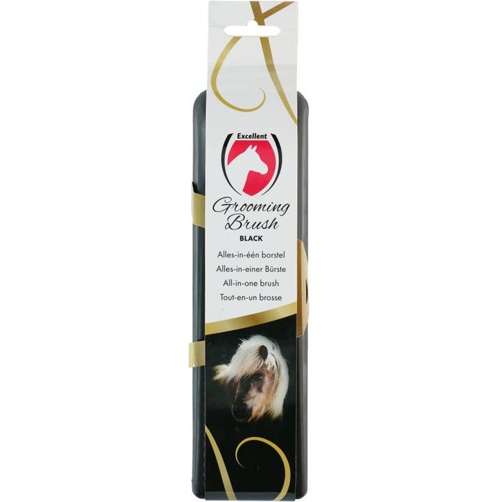 Excellent Horse Grooming Brush L Black for wholesale by Hofman Animal Care